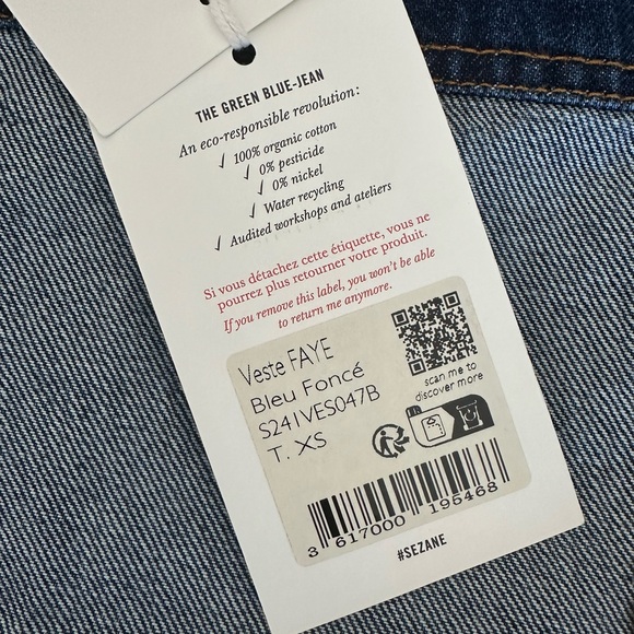SEZANE DENIM VEST - NWT - Picture 8 of 8